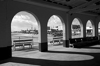 Music Pier Arches- black & white